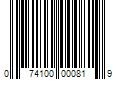 Barcode Image for UPC code 074100000819