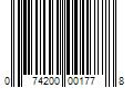 Barcode Image for UPC code 074200001778