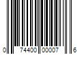 Barcode Image for UPC code 074400000076