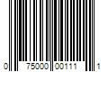 Barcode Image for UPC code 075000001111