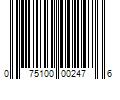 Barcode Image for UPC code 075100002476. Product Name: 