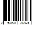 Barcode Image for UPC code 0758900000025