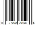 Barcode Image for UPC code 077000001986