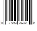 Barcode Image for UPC code 077043002209