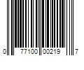 Barcode Image for UPC code 077100002197