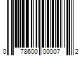 Barcode Image for UPC code 078600000072