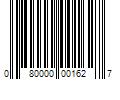 Barcode Image for UPC code 080000001627