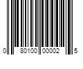 Barcode Image for UPC code 080100000025