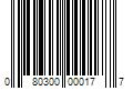 Barcode Image for UPC code 080300000177