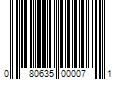 Barcode Image for UPC code 080635000071