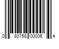 Barcode Image for UPC code 080758000064