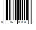 Barcode Image for UPC code 080773000087