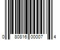 Barcode Image for UPC code 080816000074