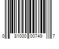 Barcode Image for UPC code 081000007497