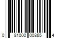 Barcode Image for UPC code 081000008654