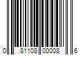 Barcode Image for UPC code 081108000086. Product Name: 