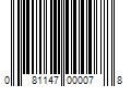 Barcode Image for UPC code 081147000078