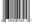 Barcode Image for UPC code 083000003257