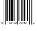 Barcode Image for UPC code 083100001603