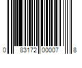 Barcode Image for UPC code 083172000078