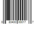 Barcode Image for UPC code 083400000177