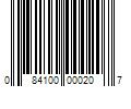 Barcode Image for UPC code 084100000207. Product Name: 