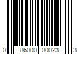 Barcode Image for UPC code 086000000233