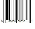 Barcode Image for UPC code 086000000301. Product Name: 