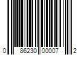 Barcode Image for UPC code 086230000072