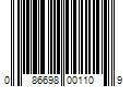 Barcode Image for UPC code 086698001109