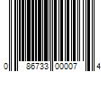 Barcode Image for UPC code 086733000074