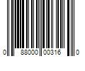 Barcode Image for UPC code 088000003160