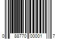 Barcode Image for UPC code 088770000017