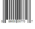 Barcode Image for UPC code 089000007707