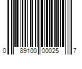 Barcode Image for UPC code 089100000257