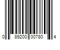 Barcode Image for UPC code 089200007804