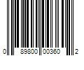 Barcode Image for UPC code 089800003602