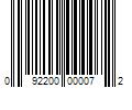 Barcode Image for UPC code 092200000072