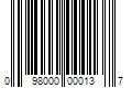 Barcode Image for UPC code 098000000137