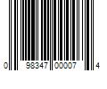 Barcode Image for UPC code 098347000074