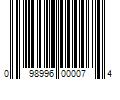 Barcode Image for UPC code 098996000074