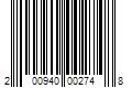 Barcode Image for UPC code 200940002748