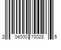 Barcode Image for UPC code 204000700285