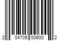 Barcode Image for UPC code 204705006002