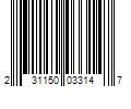 Barcode Image for UPC code 231150033147