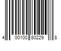 Barcode Image for UPC code 400100802298