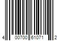 Barcode Image for UPC code 400700610712