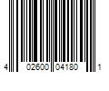 Barcode Image for UPC code 402600041801