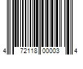 Barcode Image for UPC code 472118000034