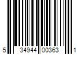 Barcode Image for UPC code 534944003631